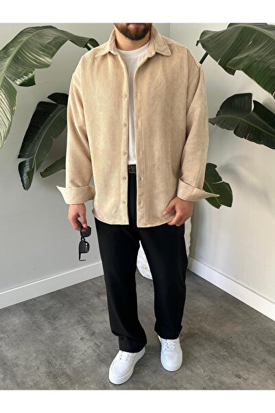 Quik-max Kadife Erkek Oversize Gömlek