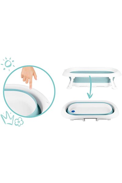 Ricokids Cadita pliabila pentru baie copii , pliabila, picioare antiderapante, dop senzor de temperatura, ...