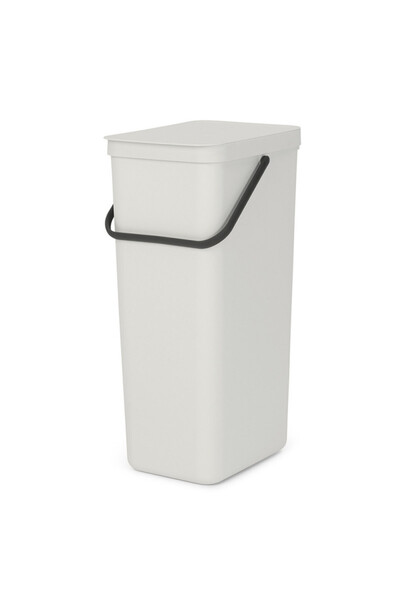 Brabantia Sort&Go 1005554 waste separation bin, 40 l, Handle, Wall mountable, Light grey