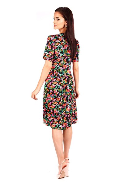 AD Fashion Rochie din vascoza cu guler in V 116R2038i2038 - 38 EU