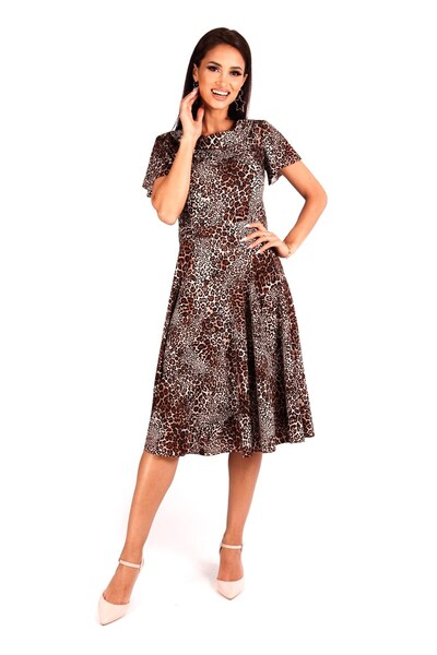 AD Fashion Leopard polyester wrap dress 121R1898i1898 - 38 EU