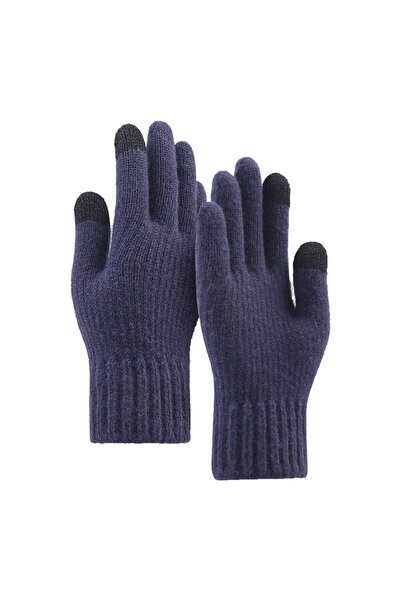 Stef's Cat Mănuși unisex, 22 cm, albastre, lână de alpaca,