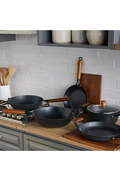 Generic Blacksmith Pressed Iron Grill Pan - 28 cm