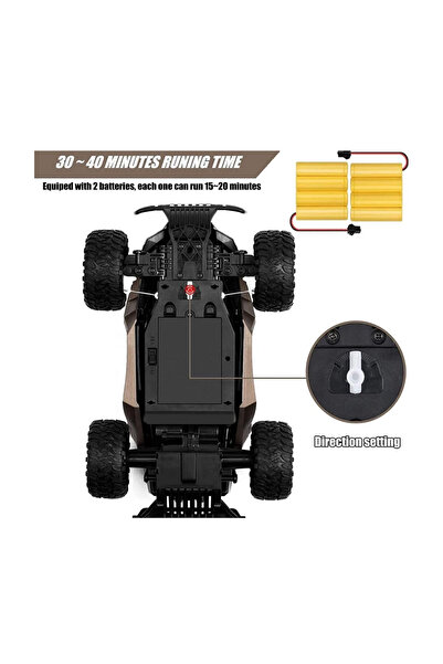 Generic RC Car 4WD Remote Control Monster Truck–2.4GHz 2 Rechargeable Batteries,Shock Absorbers & LED Lights