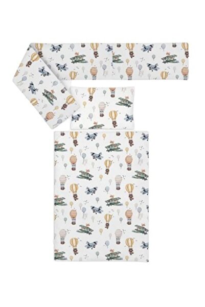 DacEnergy Set lenjerie patut bebe cu 3 piese , 100% bumbac, tesatura delicate, antialergica, impr...