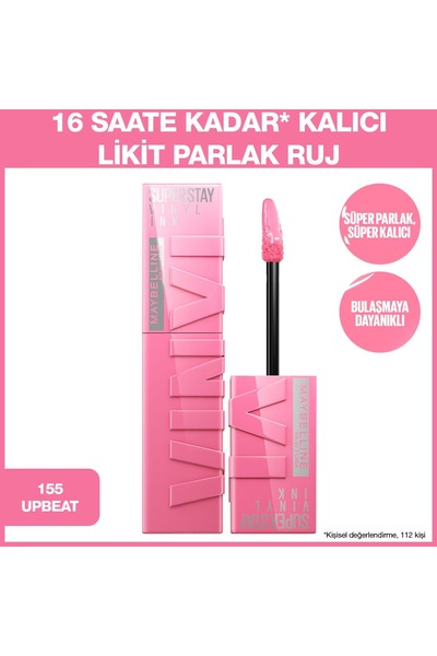Maybelline New York أحمر شفاه سائل لامع يدوم طويلاً من Super Stay Vinyl Ink 1...