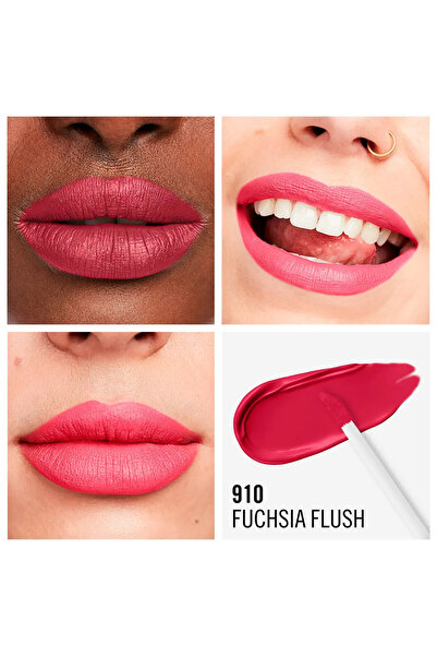 RIMMEL LONDON Ruj lichid cu finisaj mat catifelat, LASTING MEGA MATTE, 910 fuchsia flush, 7.4 ml