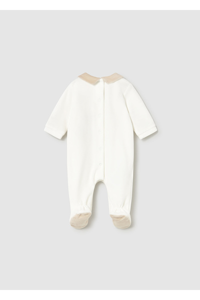 MAYORAL Baby Boy Bodysuit Velvet Ecru Jumpsuit