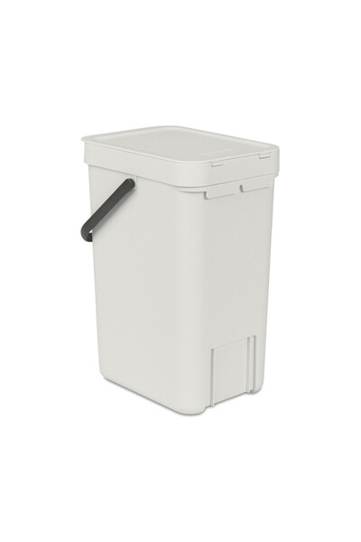 Brabantia Sort&Go 1005511 waste separation bin, 12 l, Handle, Wall mountable, Light grey