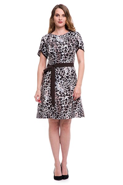 AD Fashion Printed dress with plain drawstring at the waist 02R2099i2099 - 42 EU