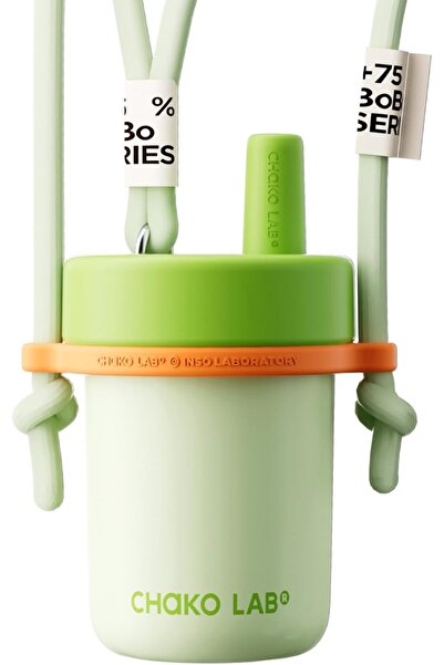 CHAKO LAB Kids Water Bottle with Carrying Rope and Straps | Vacuum Insulated Stainless Steel 16oz