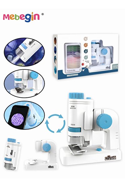 MEBEGIN طقم مجهر 200X مع 12 شريحة مجهر، مجموعة مجهر معدني للمبتدئين، بيولوجيك...