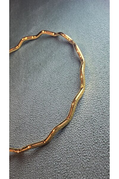 Zeyem Jewelry Boutiquee Zikzak Desenli Ajda Modeli Altın Kaplama Çelik Bilezik Seti