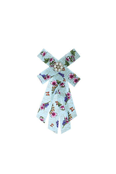 Pursehuit Καρφίτσα Jabou, μπλε, με λουλούδια και μαργαριτάρια, Sandrina C5