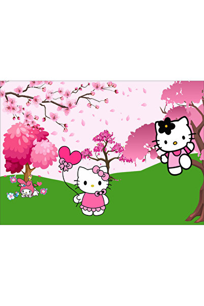 VIODESIGN Fototapet Copii, Hello Kitty Roz, autoadeziv, multicolor,80x120 cm