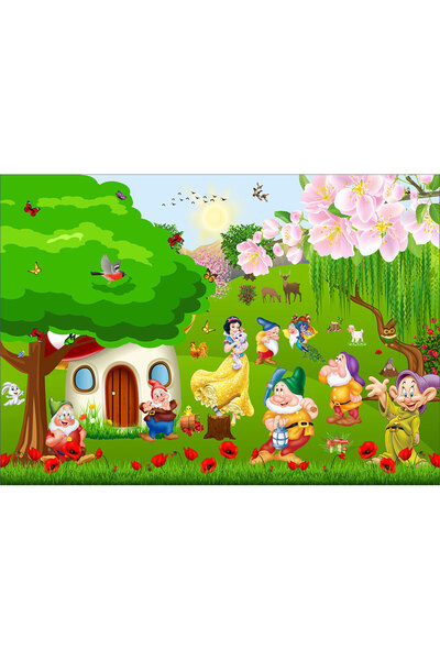 VIODESIGN Fototapet Copii, Alba ca zapada 7 pitici, autoadeziv, multicolor,12...