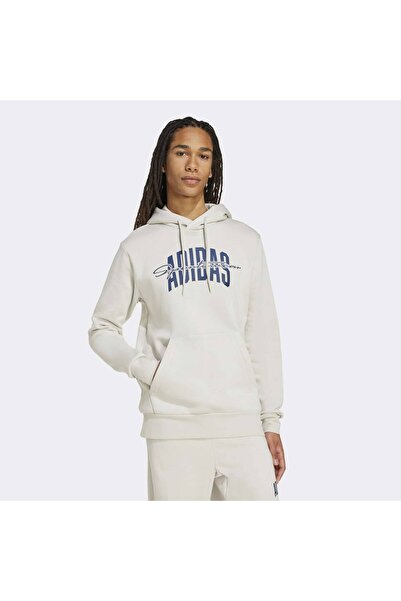 adidas Ανδρικό φούτερ κρεμ με γραφικό σχέδιο Collegiate Script (JM6424)