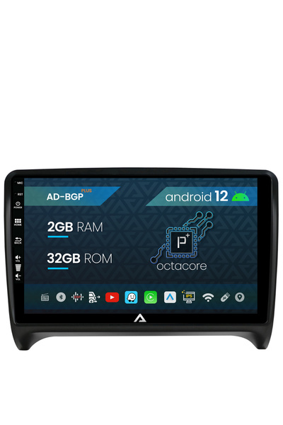 AutoDrop Navigation Audi TT, Android 12, P-Octacore / 2GB RAM + 32GB ROM, 9 Inch