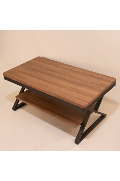 Vi Markets Two-top wooden council table with iron bases