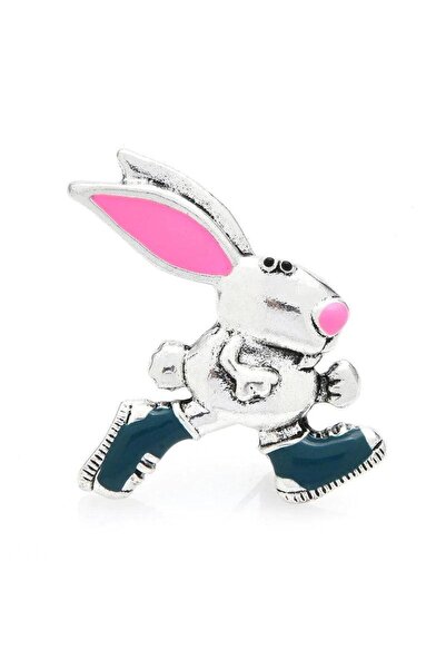 Pursehuit Καρφίτσα ασημί χρώματος, σε σχήμα λαγουδάκι, Birgita C2