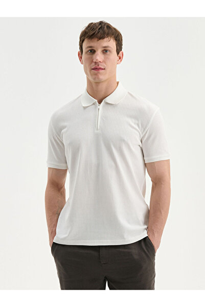 LC Waikiki LCW Vision Ecru polo ovratnik muška majica W5IS14Z8