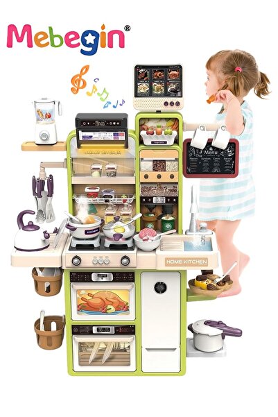 MEBEGIN Pretend Kitchen Toy Set with Rich Accessories, Kitchen Play Set Toy w...