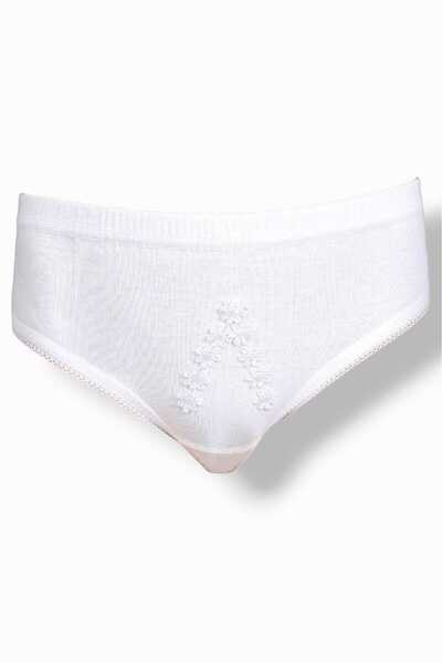 Fanilam Berrak Girl's Daisy Embroidered Panties, 100% Cotton Sweat-Absorbent Flexible Slip Panties