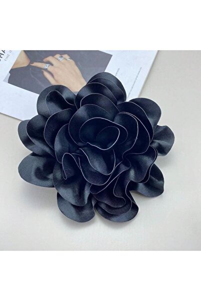 Pursehuit Καρφίτσα με λουλούδια σε oversized , μαύρη, Maika C21