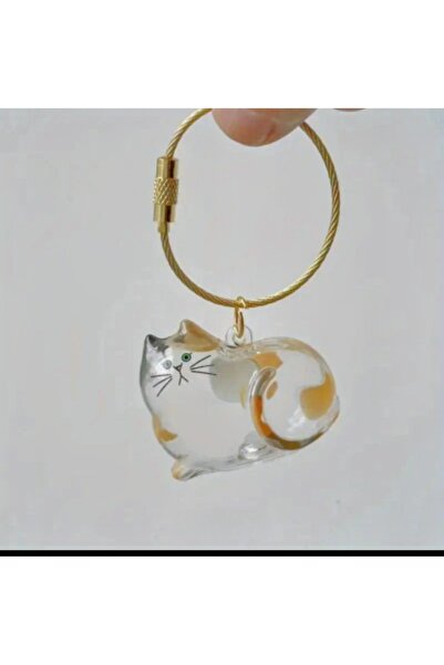 BAMİAMU Turuncu benekli evcil hayvan tüy toplama kapsülü, anahtarlık,çanta,ta...