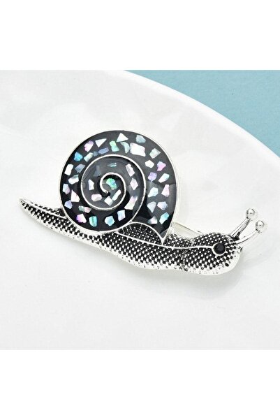 Pursehuit Broșă de culoare argintie, formă de melc, cu pietre, Ivi C2