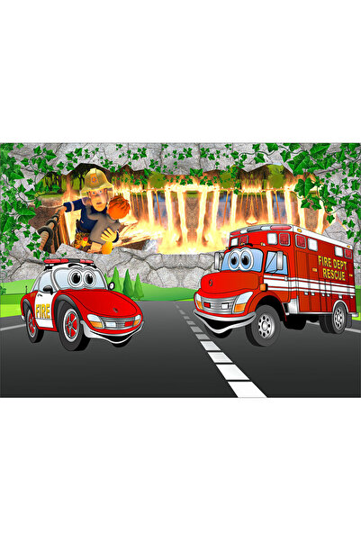 VIODESIGN Fototapet Copii, Pompierul Sam, autoadeziv, multicolor,120x200 cm