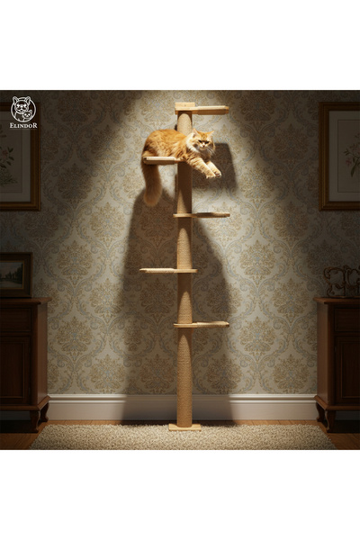 Elindor Set de joacă pentru pisici, 5 niveluri, stâlp de zgâriat din sisal, 1...