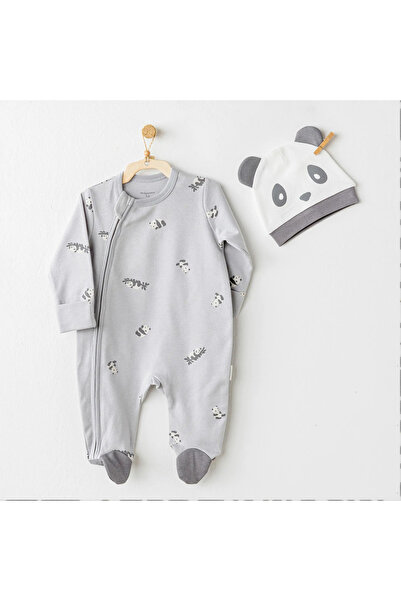 andywawa Ac26023 keep smiling overall set gray