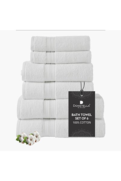 Generic DONETELLA 6-Piece 600 GSM Combed Cotton Bath Towel Set