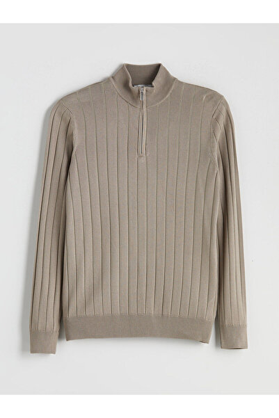 LC Waikiki New Season Zippered Stand Collar Men's Knitwear Sweater