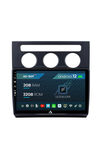 AutoDrop Navigatie Volkswagen Touran (2003-2010), Android 12, P-Octacore / 2G...
