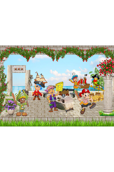 VIODESIGN Fototapet Copii, Refugiul Piratilor, autoadeziv, multicolor,120x200 cm