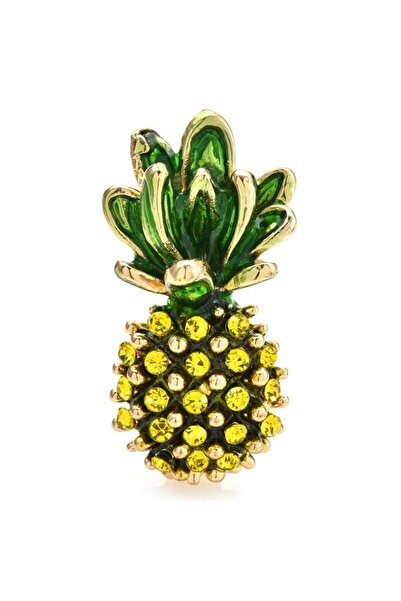 Pursehuit Broșă aurie, formă de ananas, cu pietre, Isse C2