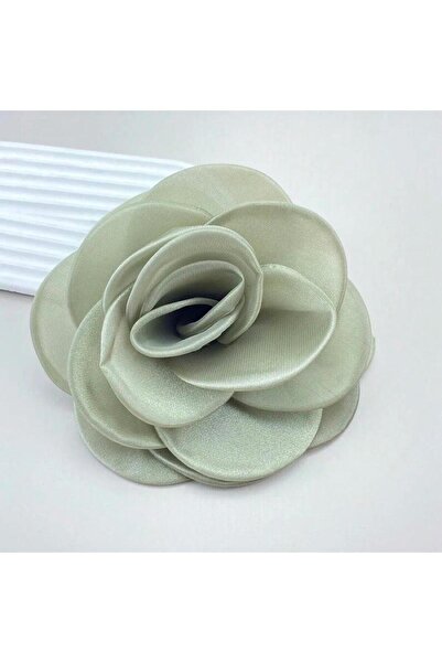 Pursehuit Broșă floare supradimensionată, verde pal, Arkilas C22