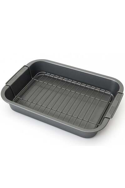 PUFO Oven Tray with Removable Grill- Ideal for Roasts, Chicken, Baked Vegetables and Healthy Cooking