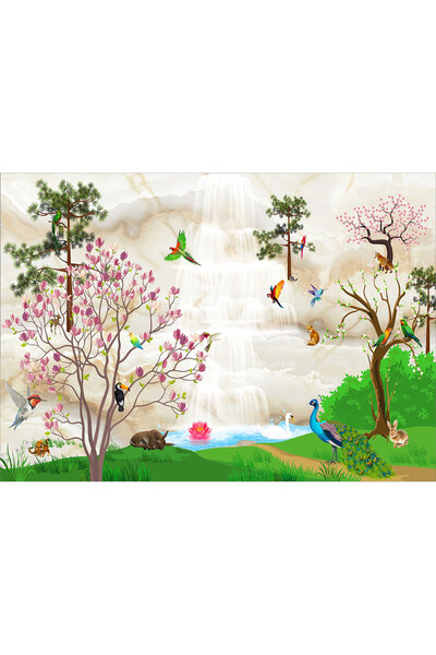 VIODESIGN Fototapet Copii, Cascada din Rai, autoadeziv, multicolor,120x200 cm