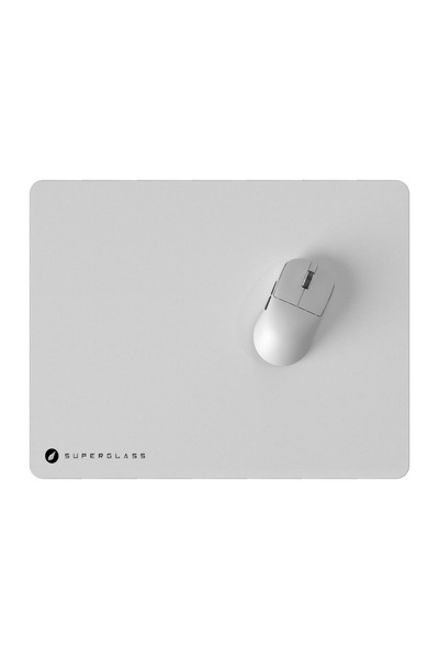 Hawk Gaming HM20 SuperGlass Kaymaz Taban 5mm Temperli 42x33 Cam Beyaz Dikişli Oyuncu Mouse Pad