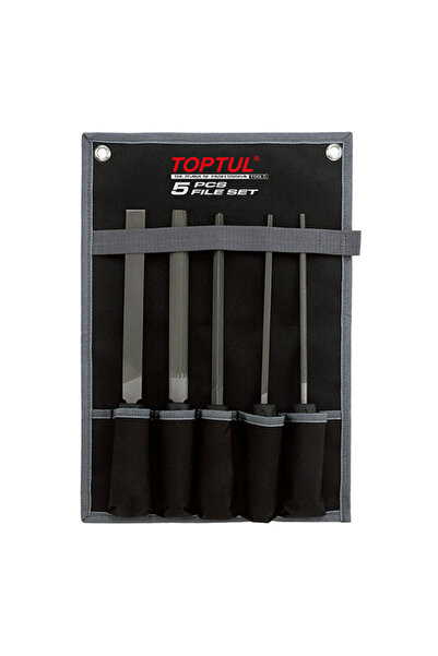 TOPTUL Set of 5 files GPAQ0503, length 203 mm, semi-round profile, square profile, round profile, profi