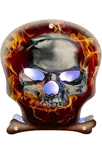 OEM Decorațiune iluminată de Halloween U/N, model de craniu, lemn, LED, multi...