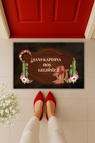 Dormot Yüksek Kaliteli Modern Dijital Baskı-Şans Kapısına Hoş Geldiniz Paspas...