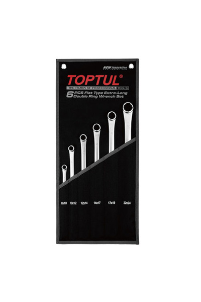 TOPTUL Set chei inelare duble GPAP0602, deschidere chei 8x10, 10x12, 12x14, 14x17, 17x19, 22x24 mm,