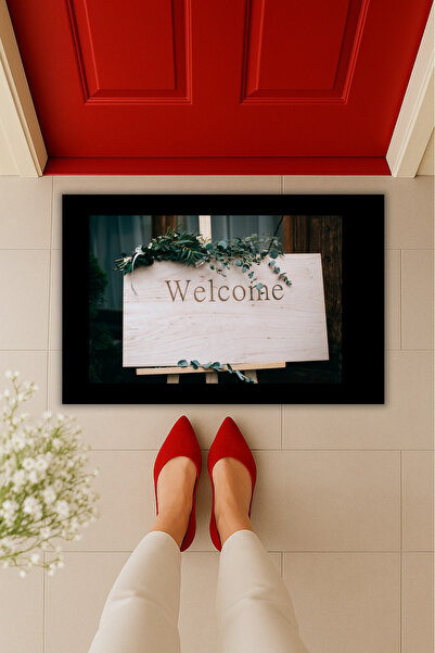 Dormot Yüksek Kaliteli Dijital Baskılı Rustik Welcome Karşılama Kapı Önü Paspası