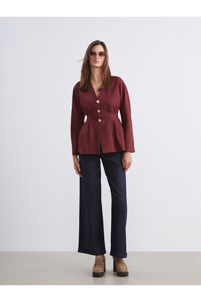 LC Waikiki V Yaka Peplum Kadın Ceket