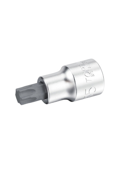 TOPTUL BCFA1225 socket bit, torx profile T25, 3/8 inch drive, length 48 mm, chrome steel