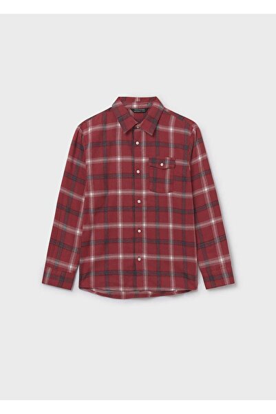 MAYORAL Erkek Çocuk Ekose Gömlek 10-14 Yaş Kırmızı